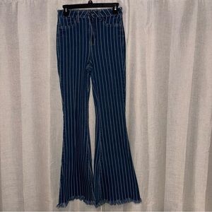 Cello Denim with White Stripes size 5 bell bottom stretchy cotton/spandex Cute!!